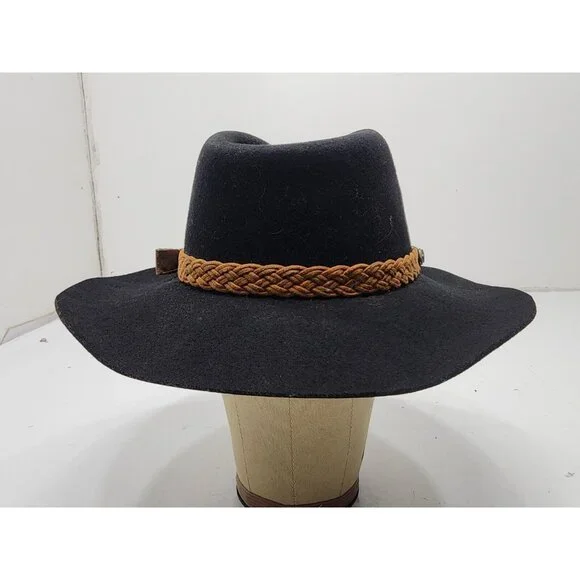 Outback Trading Co. Broken Hill Collection Mens Wool Cowboy Hat Black Size 6 7/8 - Picture 4 of 10